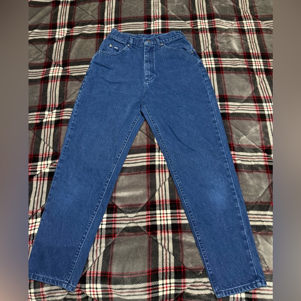 Vintage Lee classic fit tapered legs high waisted mom jeans 8 petite 27x28